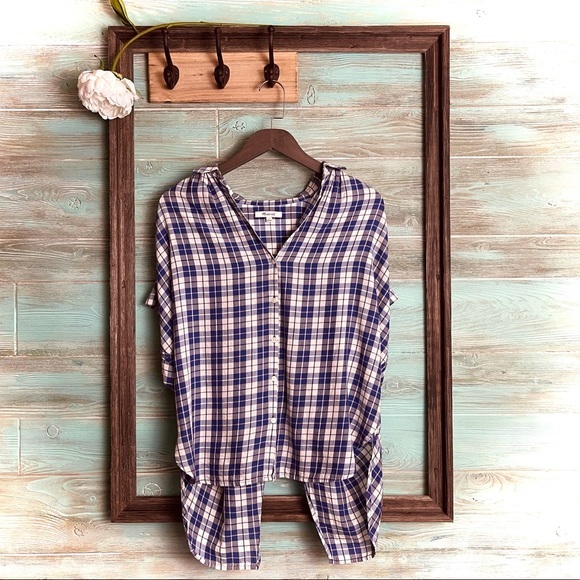 Madewell Central Open Back Shirt - Linus Plaid Sm - Picture 7 of 10